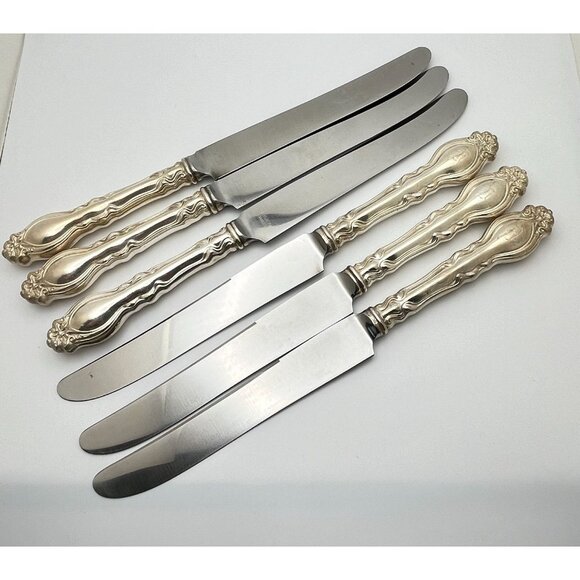 Insico Stainless Dinner Knives With Ornate Handles Set of 6 Chalon Chatsworth - Picture 10 of 10